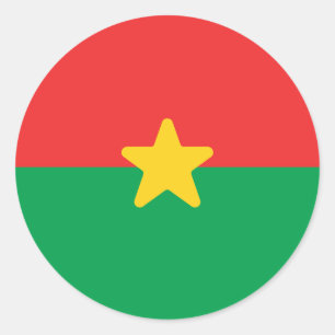 Sticker Rond Drapeau du Burkina Faso