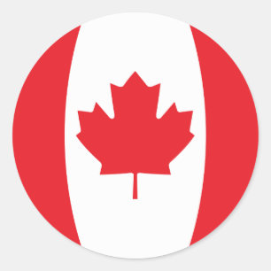 Sticker Rond Drapeau du Canada