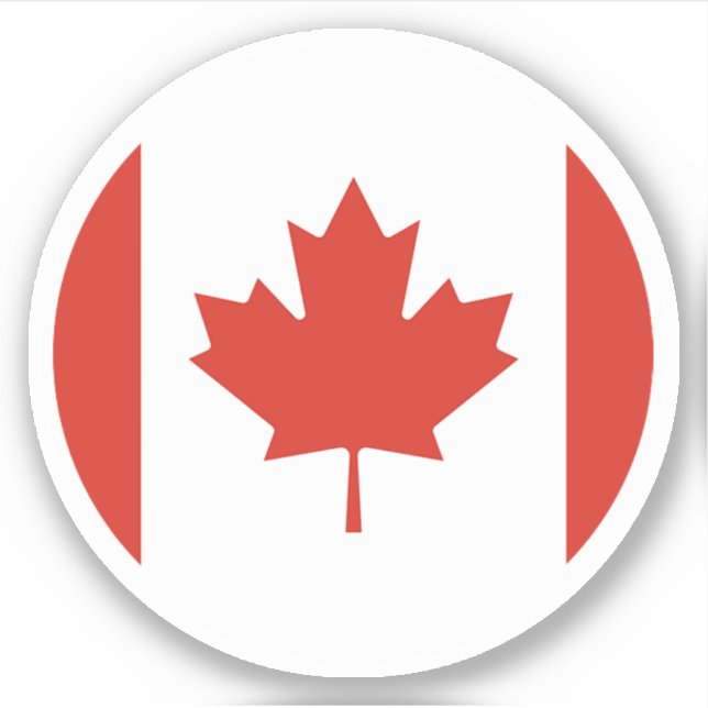 Sticker rond drapeau du Canada (Devant)