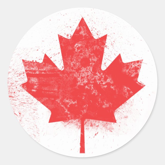 Sticker Rond Drapeau du Canada (Devant)