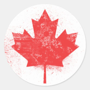Sticker Rond Drapeau du Canada