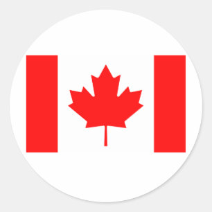 Sticker Rond Drapeau du Canada