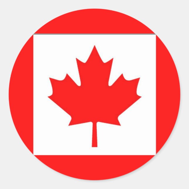 Sticker Rond Drapeau du Canada (Devant)