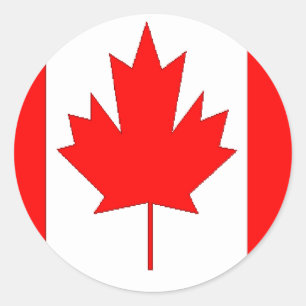 Sticker Rond Drapeau du Canada