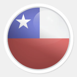 Sticker Rond Drapeau du cercle glacé du Chili