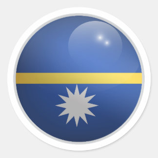 Sticker Rond Drapeau du cercle glacé Nauru