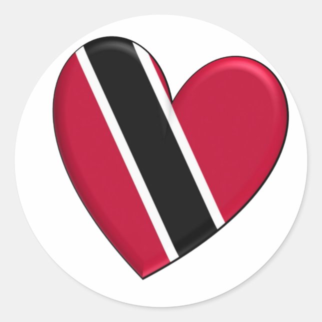 Sticker Rond Drapeau du coeur de Trinité (Devant)