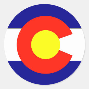 Sticker Rond Drapeau du Colorado