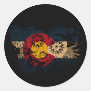 Sticker Rond Drapeau du Colorado