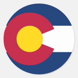 Sticker Rond Drapeau du Colorado