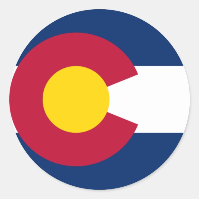 Sticker Rond Drapeau du Colorado (Devant)
