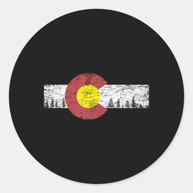 Sticker Rond Drapeau du Colorado (Devant)