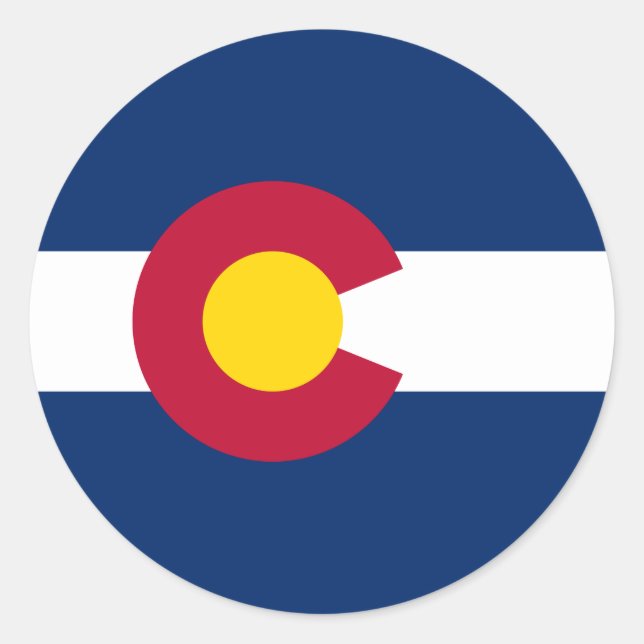 Sticker Rond Drapeau du Colorado (Devant)