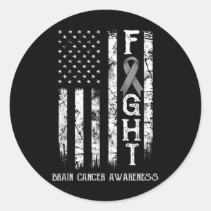 Sticker Rond Drapeau du combattant du cancer du cerveau