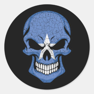 Sticker Rond Drapeau du crâne souriant de Somalie