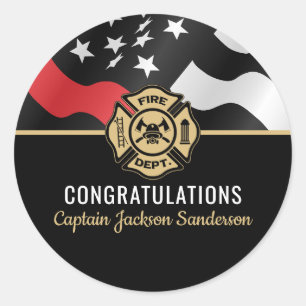 Sticker Rond Drapeau du département des pompiers à la retraite