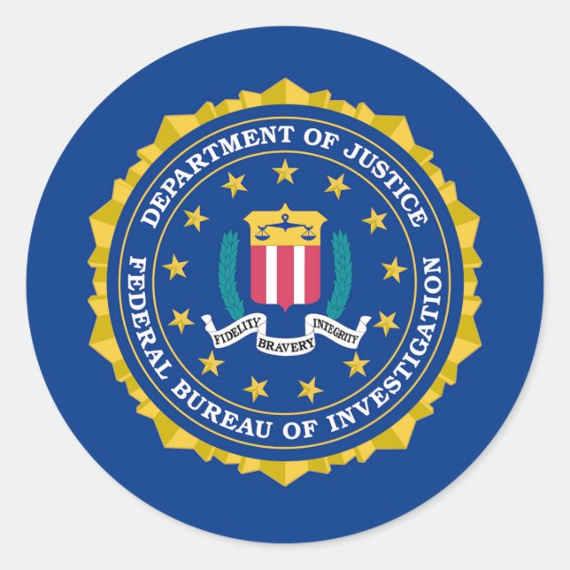 Sticker Rond Drapeau du FBI (Devant)