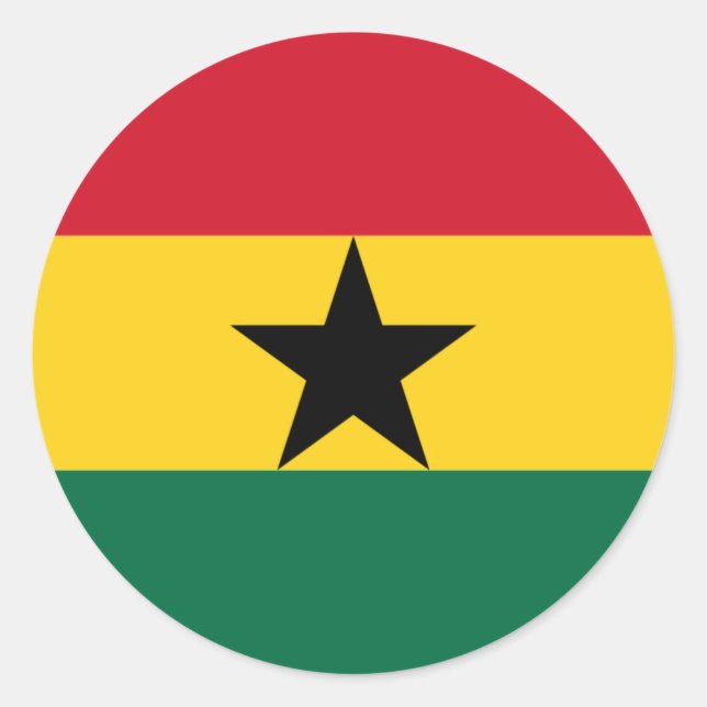 Sticker Rond Drapeau du Ghana (Devant)