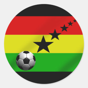 Sticker Rond drapeau du Ghana Black Stars Soccer
