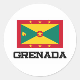 Sticker Rond Drapeau du Grenada
