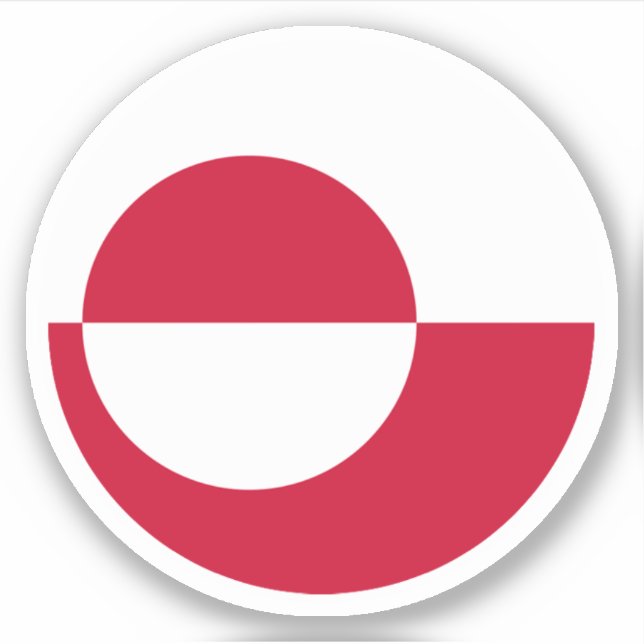 Sticker rond Drapeau du Groenland (Devant)