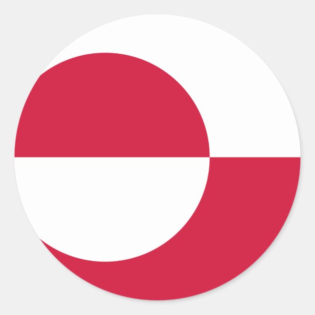 Sticker Rond Drapeau du Groenland GL (Devant)