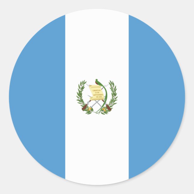 Sticker Rond Drapeau du Guatemala (Devant)