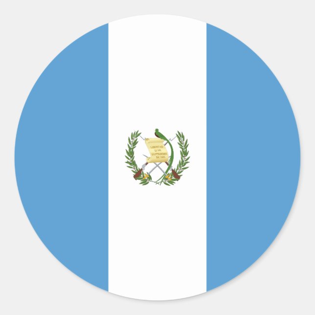 Sticker Rond Drapeau du Guatemala (Devant)