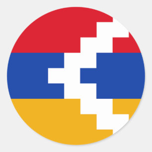 Sticker Rond Drapeau du Haut-Karabakh