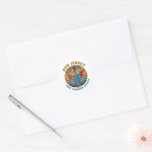 Sticker Rond Drapeau du Jardin du New Jersey