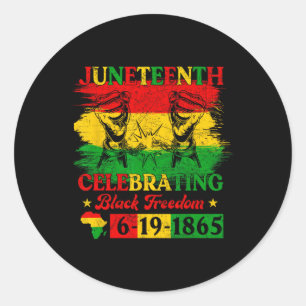 Sticker Rond Drapeau du Juneteenth célébrant la liberté noire J
