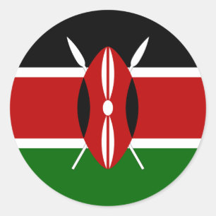 Sticker Rond Drapeau du Kenya