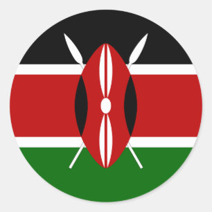Sticker Rond Drapeau du Kenya