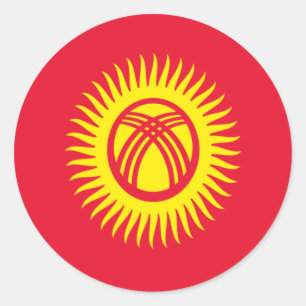 Sticker Rond Drapeau du Kirghizistan