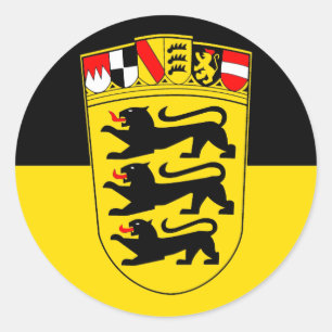 Sticker Rond Drapeau du Land de Bade-Wurtemberg