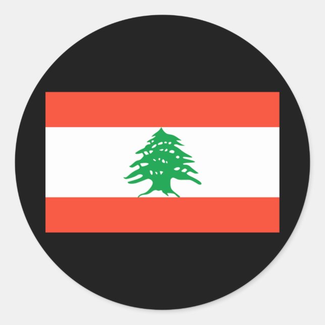 Sticker Rond Drapeau du Liban (Devant)