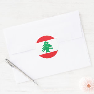 Sticker Rond Drapeau du Liban