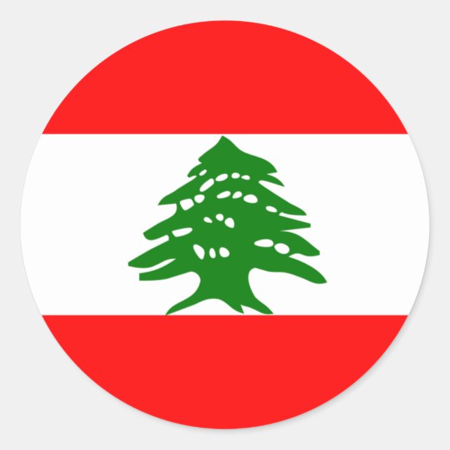 Sticker Rond Drapeau du Liban (Devant)