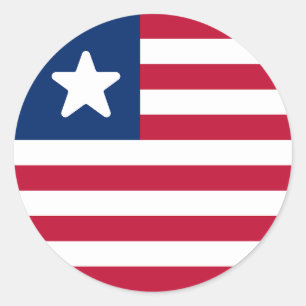 Sticker Rond Drapeau du Libéria
