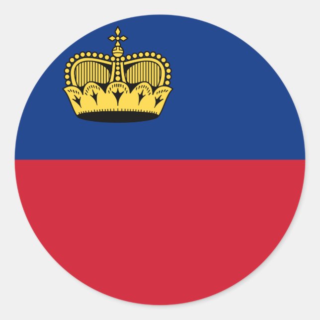 Sticker Rond Drapeau du Liechtenstein (Devant)