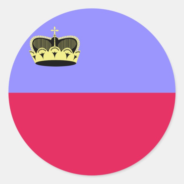 Sticker Rond Drapeau du Liechtenstein (Devant)