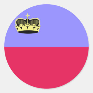 Sticker Rond Drapeau du Liechtenstein