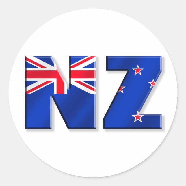 Sticker Rond Drapeau du logo de la Nouvelle-Zélande (Devant)