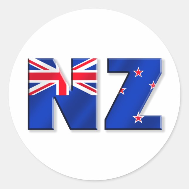 Sticker Rond Drapeau du logo de la Nouvelle-Zélande (Devant)