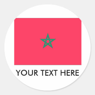 Sticker Rond Drapeau du Maroc
