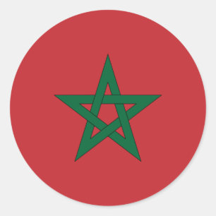 Sticker Rond Drapeau du Maroc
