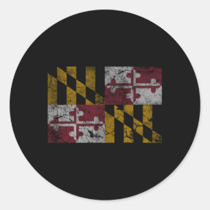 Sticker Rond Drapeau du Maryland