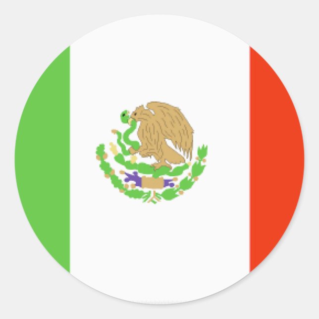 Sticker Rond Drapeau du Mexique (Devant)