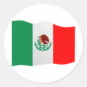 Sticker Rond Drapeau du Mexique