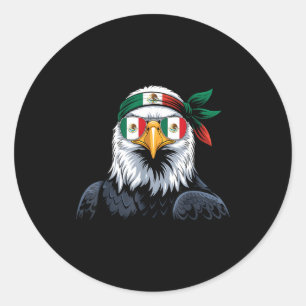 Sticker Rond Drapeau du Mexique fierté mexicaine racines mexica